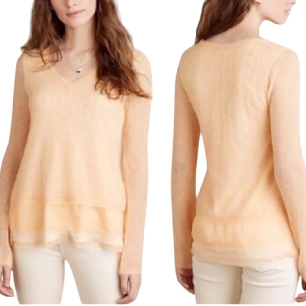 Anthropologie Alessia Alpaca Wool blend Creamscicle sweater NWOT size S
